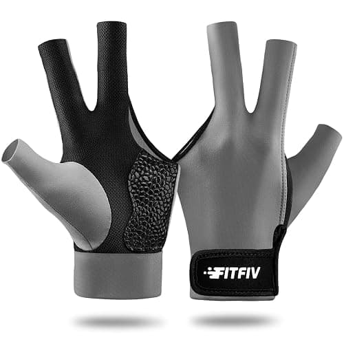 FITFIV Billiard Pool Glove for Left Hand 3 Finger, Durable Double Stitching, Snooker Cue Sport Glove Adjustable Popular Sizes for Men & Women - Image 1