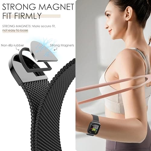 Original Milanese Loop Band Compatible with Apple Watch 38mm 40mm 41mm 42mm 44mm 45mm 46mm 49mm - Women & Men Magnetic Closure Adjustable Metal Strap for iWatch Series 11 10 9 8 7 6 5 4 SE2 3 Ultra2 3 thumbnail 4