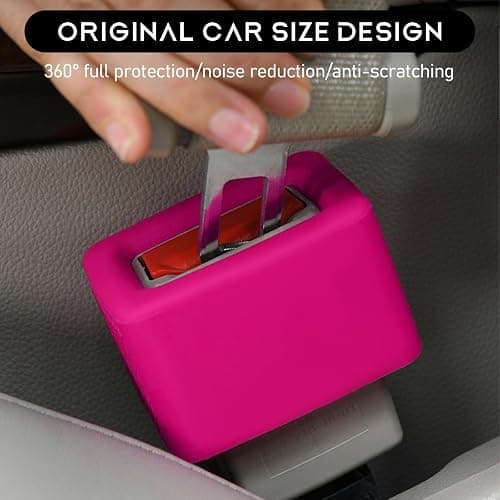 Ohleats 2 PCS Seat Belt Buckle Holder, Silicone Buckle Booster Raises Your Seat Belt for Easy Access, Buckle Cover Makes Receptacle Upright Buckling, Car Accessories for Kids (Bright Pink) thumbnail 6