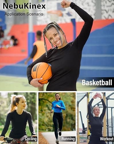 NebuKinex 5 Pack Women's Compression Shirt Long Sleeve Workout Tops Athletic Baselayer Quick Dry Gym Yoga Running T-Shirt thumbnail 6