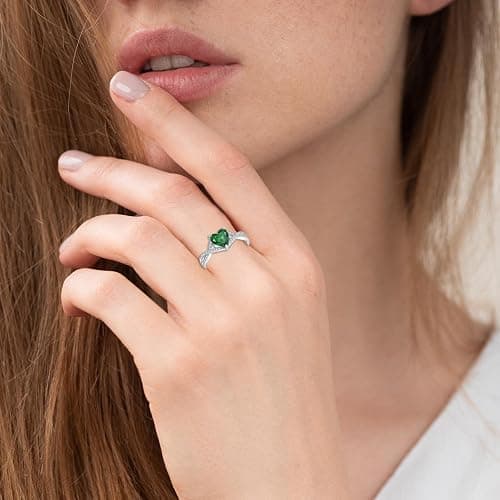 CARICY 925 Sterling Silver Infinity Heart Ring Birthstone promise Ring for Women Wedding Engagement Birthday Jewelry thumbnail 5