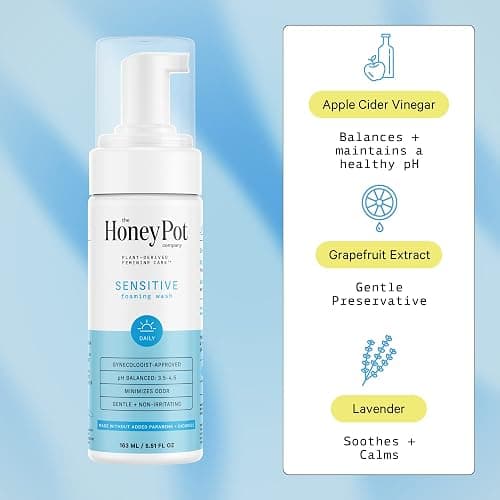 The Honey Pot Company - Sensitive Feminine Wash - Herbal Infused - PH Balanced Plant Based Natural Hygiene Products - 5.51 Fluid Oz thumbnail 2