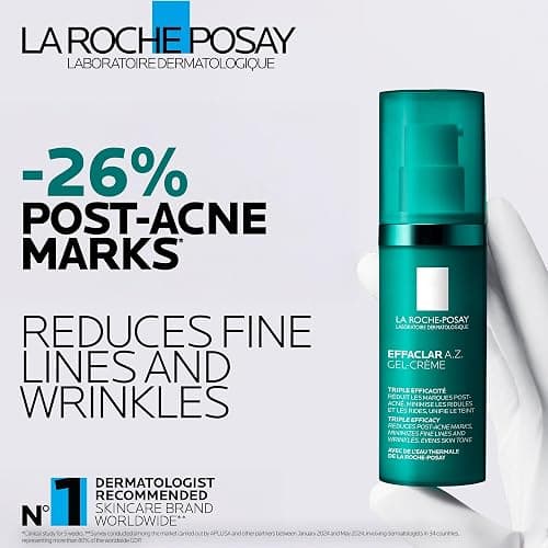 La Roche-Posay Effaclar A.Z. Gel-Cream, Trattamento Anti-Imperfezioni e Anti-Invecchiamento, Purifica la Pelle, Corregge le Macchie Pigmentarie, Arricchito con Acido Azelaico e Acido Ialuronico, 40 ml thumbnail 3