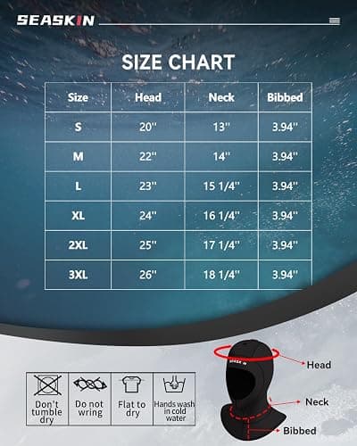Seaskin Wetsuit Hood, 5mm Neoprene Diving Hood thumbnail 2