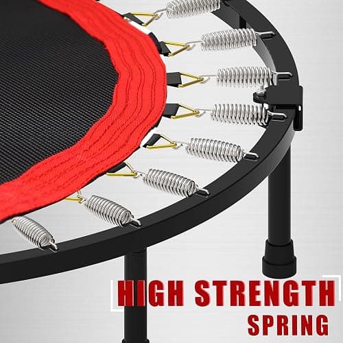 Kanchimi 40" Folding Mini Fitness Indoor Exercise Workout Rebounder Trampoline with Handle, Max Load 330lbs thumbnail 2