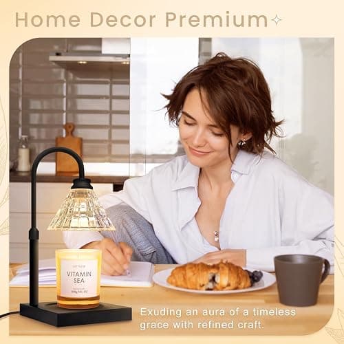 MAKYTWOW Candle Warmer Lamp with Dimmer, 2H/4H/8H Timer, Compatible with Yankee Candle Large Jar Candle, Home Decor Gift for her, Birthday Gift for mom, Home Scented Jar Candles Heater (Black) thumbnail 4