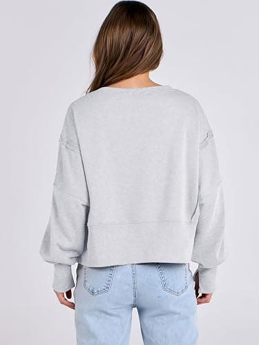 ANRABESS Womens Cropped Sweatshirts Oversized Crewneck Long Sleeve Tops 2025 Fall Winter Loose Pullover Teen Girls Clothes thumbnail 4