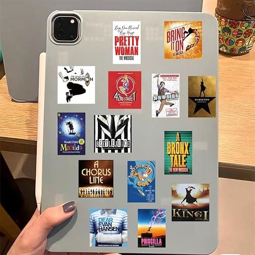 50PCs Broadway Pack Stickers,Classic Musical Play Sticker, Broadway Musical Vinyl Waterproof Decals for Laptop,Journal,Water Bottle,Wall,Theater,Dorm Deal, Poster Set Stickers for Kids,Teens,Girls thumbnail 2