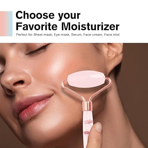 Raffaello Jade Roller - Natural Pink Facial Roller, Redness Reducing Massager for Face, Eyes, Neck - Rose Quartz thumbnail 6