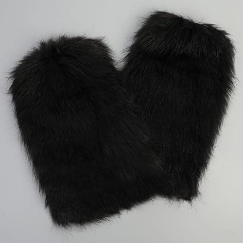 PHOGARY Faux Fur Fuzzy Leg Warmers Furry Boot Covers for Women Girls, Furry Boot Cuffs Fuzzy Shoes Cover Socks for Costumes thumbnail 7