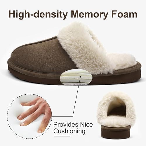 Litfun Women's Fuzzy Memory Foam Slippers Fluffy Winter House Shoes Indoor and Outdoor thumbnail 2