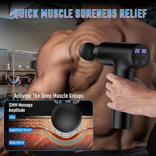 cotsoco Massage Gun Deep Tissue, Handheld Muscle Massager, Gifts for Men | Back Neck Massager, FSA Eligible HSA, Silent Percussion Massage Gun with Carrying Case, Gift for Parents, Gym Office Travel thumbnail 3