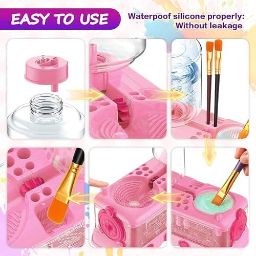 JEChrochen 2025 Upgraded Paint Brush Cleaner Tools, Brush Rinser Cup Painting Running Water Circulation Art Supplies for Acrylic,Watercolor and Water Based Creative Gift for Adult Artist Beginners Kid thumbnail 6