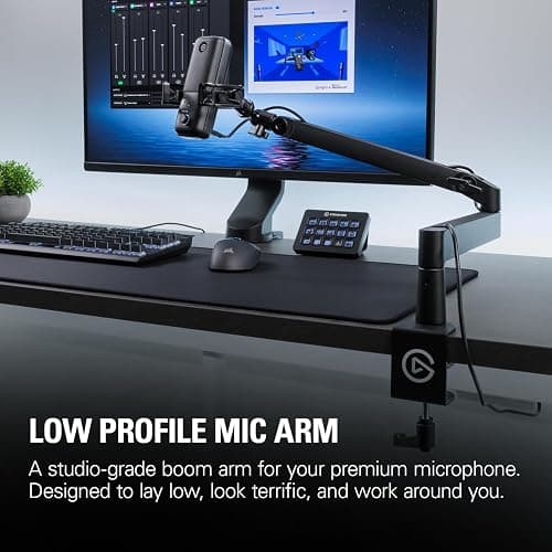 Elgato Wave Mic Arm LP - Premium Low Profile Microphone Arm with Cable Management Channels, Desk Clamp, Versatile Mounting, and Fully Adjustable – For Podcasting, Streaming, Gaming, and Home Office thumbnail 3