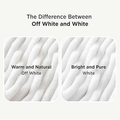 Bedsure GentleSoft White Throw Blanket for Couch - Cozy Blanket for Women, Cute Fleece Throws for Girls, Teacher Gifts Birthday Gifts for Women Men Mom, Room Home Dorm Decor, Off White, 50x60 Inches thumbnail 8