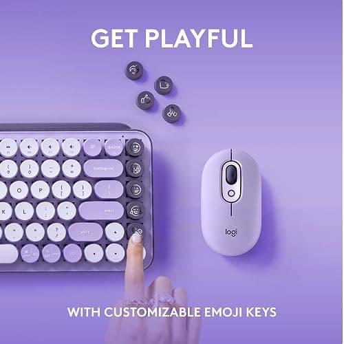 Logitech POP Keys Mechanical Wireless Keyboard - Cosmos | Customizable emoji keys, durable compact design, USB connectivity, multi-device, multi-OS compatible thumbnail 3