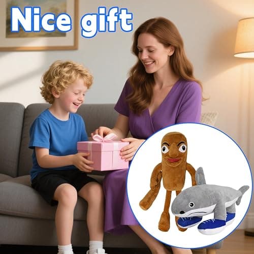 Italian Brainrot 2Pcs Tralalero Tralala and Tung Tung Tung Sahur Toy Gift, Cute Stuffed Figure Doll for Kids and Adults Inspired Plush Toy thumbnail 7