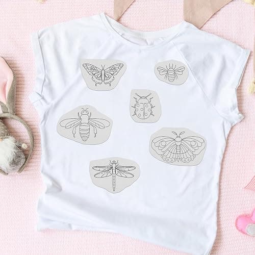 Rngmsi Water Soluble Embroidery Patterns - 4 Pcs Insect Theme Stick and Stitch Embroidery Paper Wash Away Butterfly Dragonfly Moth Design Water Soluble Stabilizer Transfer Paper for Hand Sewing thumbnail 4