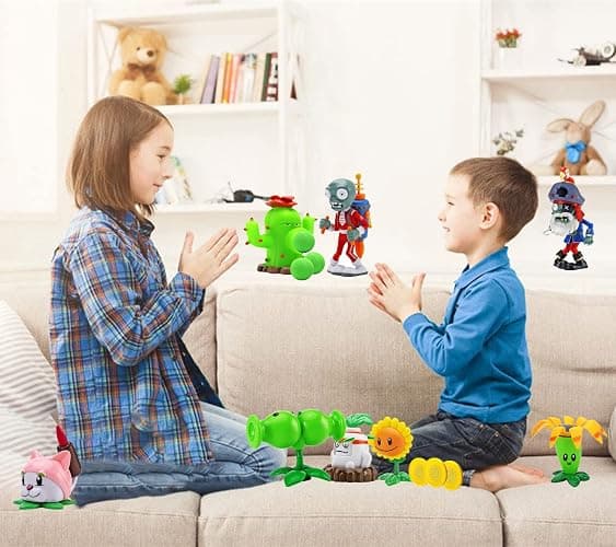 JHESAO 8 PCS Plants and Zombies Toys Action Figures Zombies PVZ Toys Set 1 2 Series Great Gifts for Kids and Fans,Birthday and Christmas Party thumbnail 7