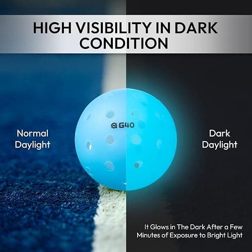 A11N Luminous Pickleballs - High Visibility, Light Up Outdoor Pickleball Balls for Nighttime- Durable and Fun Glow in The Dark Pickleball thumbnail 4