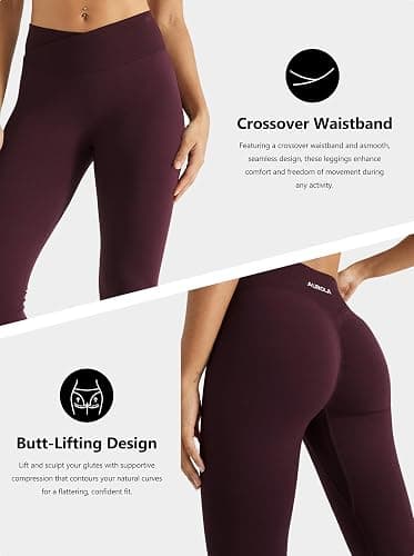 AUROLA Influence Crossover Waistband Workout Leggings for Women, Seamless High Waist Athletic Scrunch Butt Gym Yoga Pants thumbnail 4