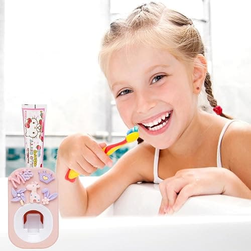 Automatic Kid Toothpaste Dispenser for Shower,Toothpaste Squeezer for Kids & Family, is Wall Mounted Bathroom Decor by Mr. Thumbs (1pc,Pastel Baby Purple) thumbnail 3