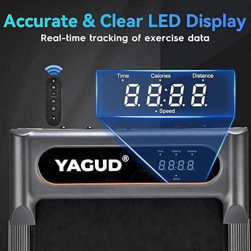 Yagud Walking Pad Treadmill for Home Office, Portable Under Desk Treadmill with Remote Control and LED Display, Walking Jogging Running Machine thumbnail 5