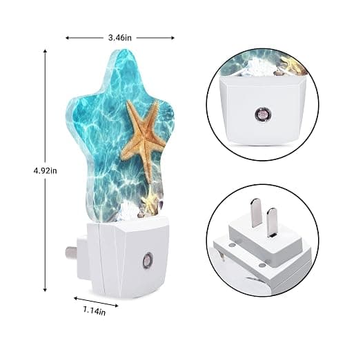 Caifujiqi Night Light Plug-in into Wall Dusk to Dawn Smart Sensor White Led Nightlight for Bedroom Bathroom Kitchen Hallway Stairs Energy Efficient Decor Desk Lamp Beach Decor thumbnail 7