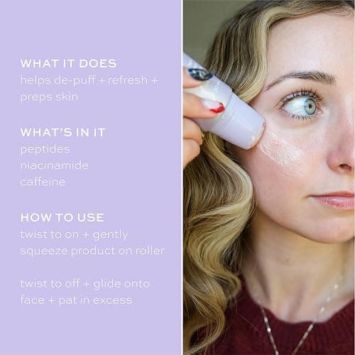 ITK Hydrating Glow Roller Face Serum with Niacinamide and Peptides, Preps Skin for Makeup and Depuffs for Dewy Skin thumbnail 5
