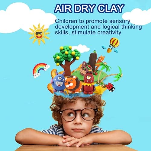 EDIFON Air Dry Clay, 48 Colors Foam Magic Modeling Clay for Kids DIY Crafts | Non-Sticky, Ultra-Light & Soft, Model Clay Toy with Sculpting Tools, School Project Supplies, Gifts for Ages 3-12 Boys Girls thumbnail 8