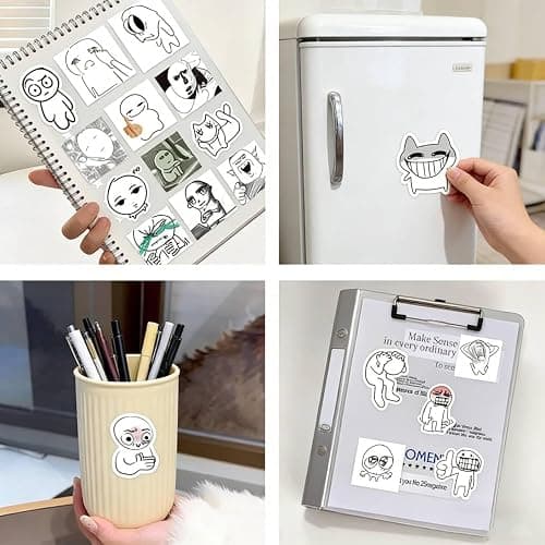 Doodle Meme Sticker Book, Fun Hand-Drawn Graffiti Stickers, 460 Hand Drawn Stickers for Journaling Express Your Mood & Internet Vibes for Laptops, Notebooks, Planners, and Phone Cases thumbnail 5
