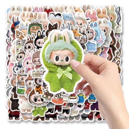100pcs Labubu Cartoon Stickers GMVAESKY for Water Bottle Luggage, Motorcycle, Skateboard Helmet, Refrigerator, Bicycle Sticker thumbnail 5