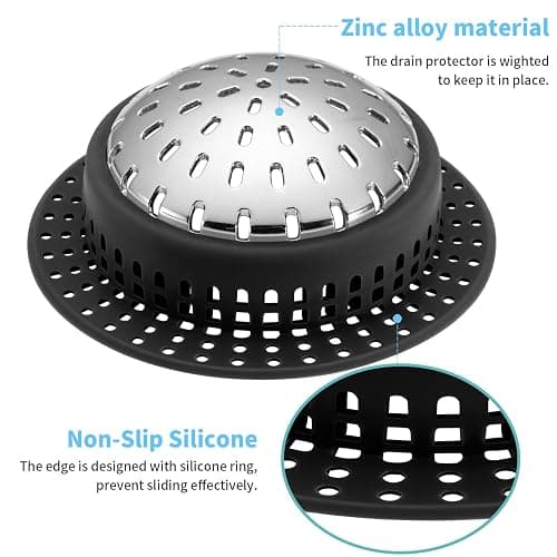 Aluvor Shower Drain Hair Catcher, Shower Drain Cover, Bathtub Drain Hair Catcher for Pop-Up & Regular Drains thumbnail 5