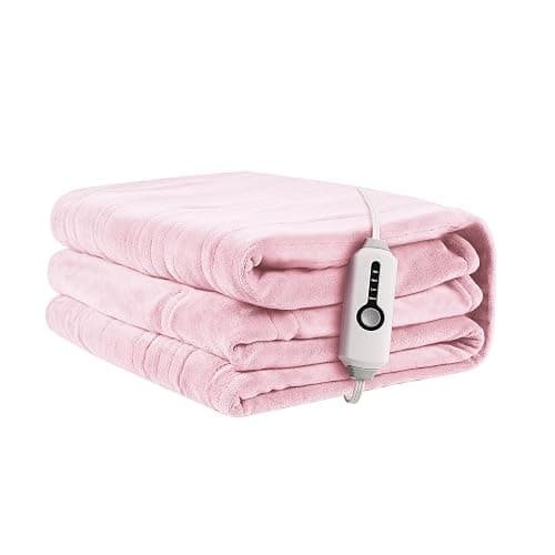 Electric Heated Blanket 72"x84" Full Size, Soft Coral Fleece with 4 Heating Levels and 10 Hours Auto-Off, Machine Washable, Cozy Plush Fabric for Home, Pale Pink - Image 1