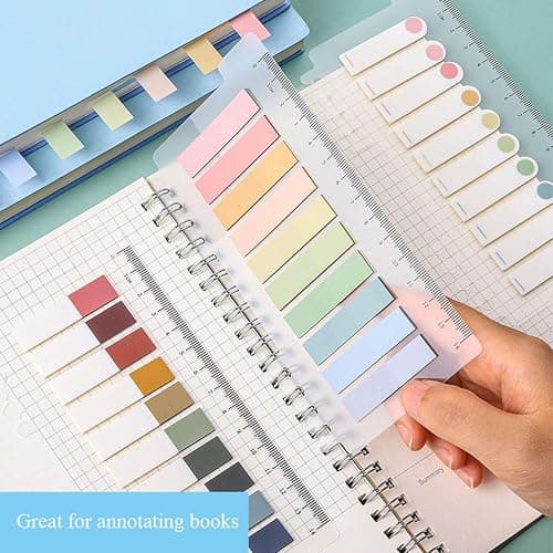 2400 Pcs Morandi Sticky Tabs, 12 Sheets Sticky Index Tabs, Book Tabs, Page Markers, Colorful Book Annotating Tabs, Page Tabs, Sticky Flags, Transparent Sticky Note Tabs, File Index Tabs with Ruler thumbnail 5