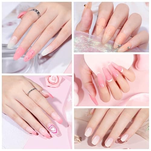 PEACECOLOR Jelly Gel Nail Polish Set 10ML 6pcs Nude Pink Neutral Sheer Transparent Spring Colors Soak Off Milky Jelly Gel Polish Nail Art Manicure Gifts for Women Salon DIY thumbnail 2