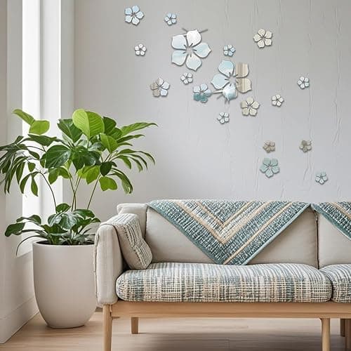 Kirschblüte Wandaufkleber Dreidimensionale Wandaufkleber aus Acryl Aufkleber Kunst Wandaufkleber Selbstklebende Spiegelfliesen-Abziehbilder Schlafzimmer Badezimmer Wohnbereich Dekorationen thumbnail 7