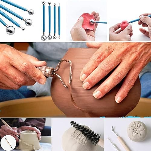 ReArt Natural Air-Dry Clay, Pottery Clay10LBs with 40 Pcs Pottery Tools Clay Sculpting Tool Set, All-Purpose Modeling Clay (White) thumbnail 7