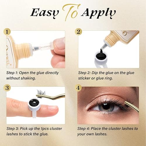 QUEWEL Lash Clusters Glue 10ml Black DIY Lash Extensions for Individual Lashes Long-Lasting No Irritation, Large Capacity No Shaking (Black-10ml) thumbnail 7