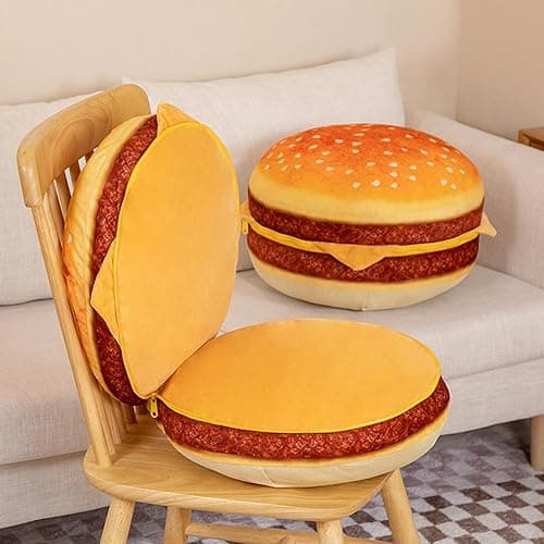 funnykitten Hamburger Plush Pillow, 3D Simulation Cheeseburger Pillow Burger Plush Hugging Pillow Cushion Funny Food Plush Pillows Toy for Home Decor, 16.5inch thumbnail 6