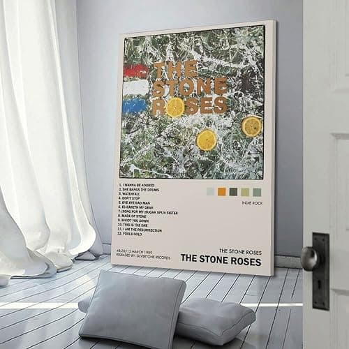 YWROLERYRY The Stone Roses Album Posters Aesthetic Wall Art Canvas Vintage Poster Decorative Painting Living Room Bed Room Decor16x24inch(40x60cm) Frame-style thumbnail 3