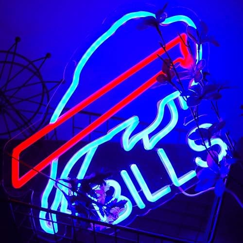 Buffalo Football Neon Signs Led Sign for Wall Decor Rugby Team Light Up Sign Suitable for Man Cave Office Bar Pub Wall Art Gifts for Teen Boys thumbnail 2
