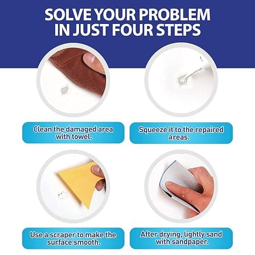 Drywall Repair Kit,2 Pack Wall Mending Agent,Wall Spackle with Scraper, Wall Surface Hole Fill Quick and Easy Solution thumbnail 5