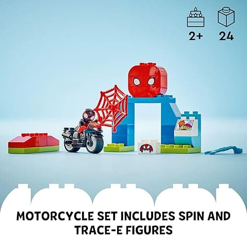 LEGO DUPLO Marvel Spin’s Motorcycle Adventure Fantasy Playset, Based on Spidey and His Amazing Friends TV Show, Build-and-Rebuild, Toddler Toys, Preschool Motorcycle Toy for Kids' Ages 2 and Up, 10424 thumbnail 5