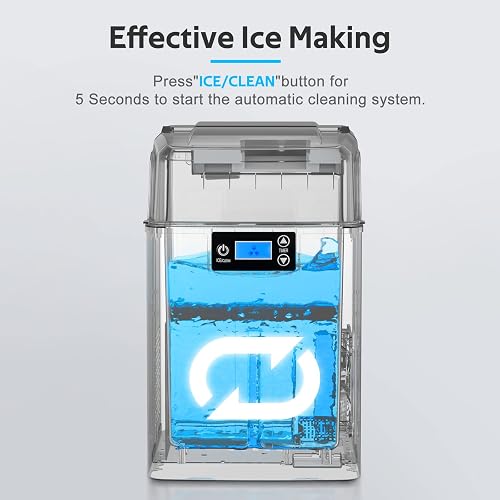 Nugget Ice Maker Countertop with Self-Cleaning,Chewable Pellet Ice Crushed ice 45Lbs/24H,Black thumbnail 3