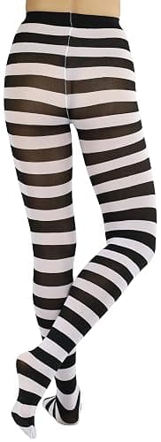 ToBeInStyle Women's Wide Horizontal Striped Opaque Tights thumbnail 2