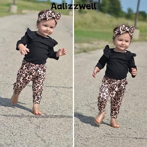 Aalizzwell Preemie Newborn Infant Baby Girls Clothes Ribbed Romper Bodysuit Pants Set Fall Winter Outfits thumbnail 3