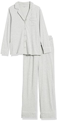 Amazon Essentials Women's Long Sleeve Cotton Modal Pajama Set, Loungewear with Full-Length Bottom thumbnail 10