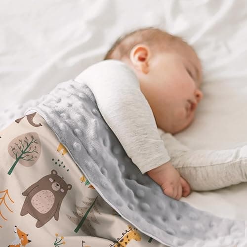 SANDJEST Woodland Animal Blanket - 30 x 40 Kids Minky Blankets for Boys Girls - Gifts for Birthday Christmas - Nursery Bedroom Decor thumbnail 7