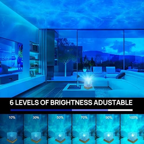 ZLDYPINK Ocean Wave Projector Light, 16 Colors Luminorthe Cube Lamp, 3D Holographic Water Ripple Lamp with Remote Control, Night Light for Bedroom, Home, Party Mood Lighting thumbnail 3